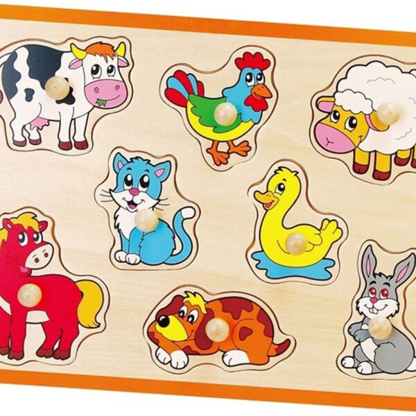 VIGA Drewniane Puzzle Zwierzęta z Farmy Układanka - 001