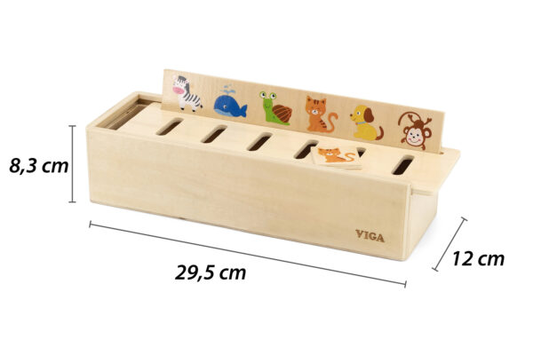 VIGA Drewniany Edukacyjny Sorter Gra Zwierzątka Owoce Warzywa Montessori - 004