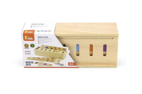 VIGA Drewniany Edukacyjny Sorter Gra Zwierzątka Owoce Warzywa Montessori - 005