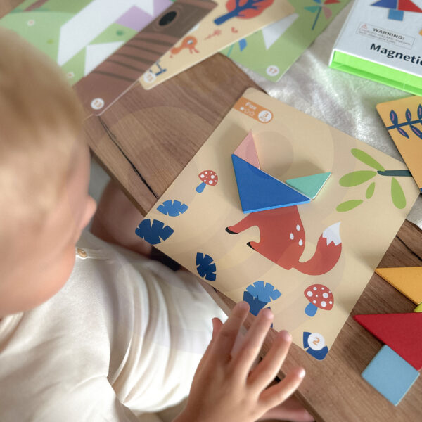 TOOKY TOY Puzzle Tangram Układanka dla Dzieci Nauka Kształtów Figury Kształty 18el. - 003