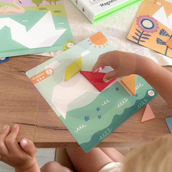 TOOKY TOY Puzzle Tangram Układanka dla Dzieci Nauka Kształtów Figury Kształty 18el. - 006