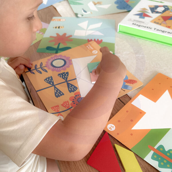 TOOKY TOY Puzzle Tangram Układanka dla Dzieci Nauka Kształtów Figury Kształty 18el. - 007