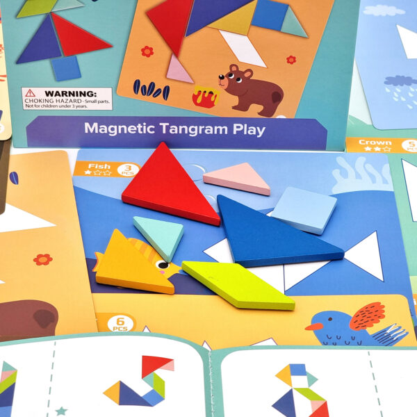 TOOKY TOY Puzzle Tangram Układanka dla Dzieci Nauka Kształtów Figury Kształty 18el. - 008