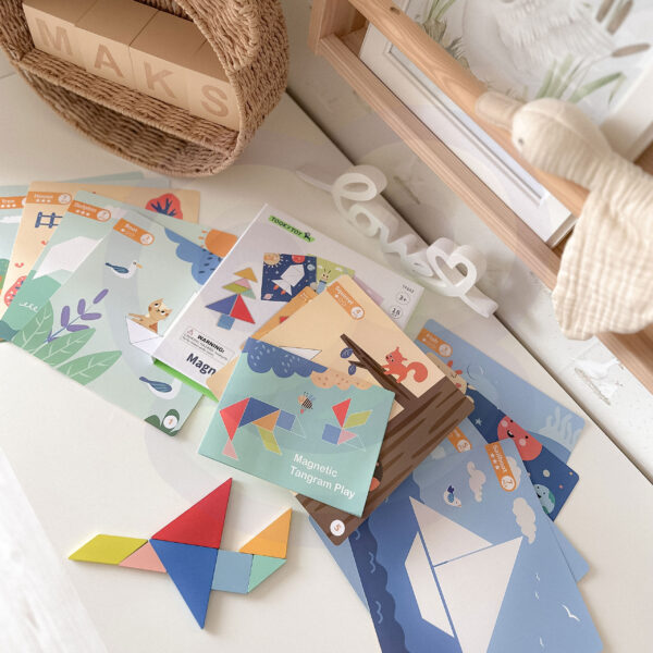 TOOKY TOY Puzzle Tangram Układanka dla Dzieci Nauka Kształtów Figury Kształty 18el. - 016