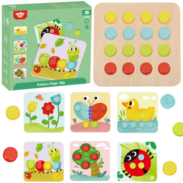 TOOKY TOY Układanka Klocki dla Dzieci Zwierzęta Dopasuj Nauka Kształtów Kolorów + Plansze - 001
