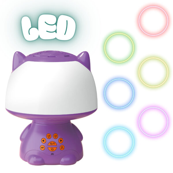 WOOPIE Multifunkcyjna Lampka RGB Głośnik Bluetooth Karaoke Modulator Głosu Karta SD AUX Fioletowa - 002