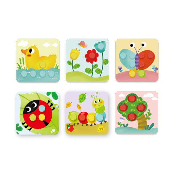 TOOKY TOY Układanka Klocki dla Dzieci Zwierzęta Dopasuj Nauka Kształtów Kolorów + Plansze - 009