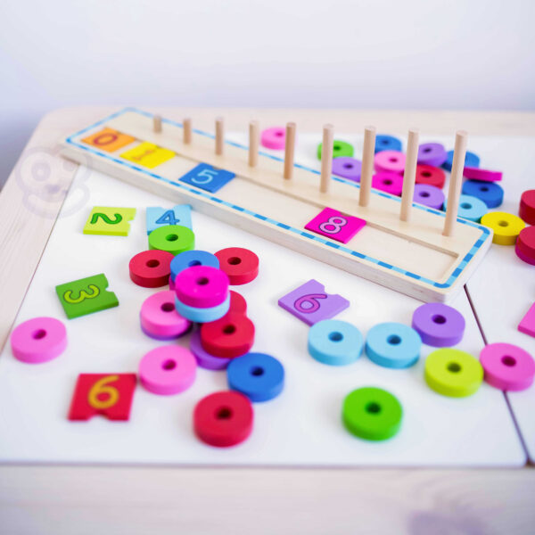 WOOPIE GREEN Układanka Nauka Liczenia i Kolorów Montessori 56 el. - 014