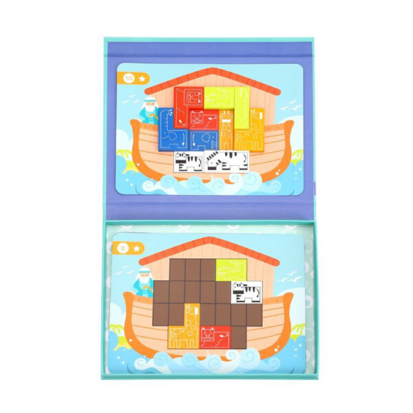 TOOKY TOY Układanka Magnetyczna Montessori Logiczna Puzzle Tetris Arka Noego 26 el. - 003