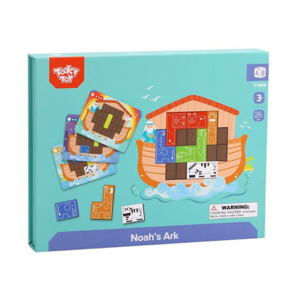 TOOKY TOY Układanka Magnetyczna Montessori Logiczna Puzzle Tetris Arka Noego 26 el. - 005
