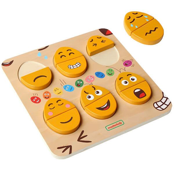 MASTERKIDZ Tablica do Nauki Emocji Drewniane Jajka jaki Humor? Montessori - 006