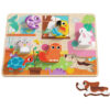 TOOKY TOY Drewniane Puzzle Montessori Zwierzątka Dom Dopasuj Kształty - 002