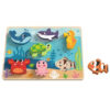 TOOKY TOY Drewniane Puzzle Montessori Świat Morza Rybki Żółwik Kształty - 001