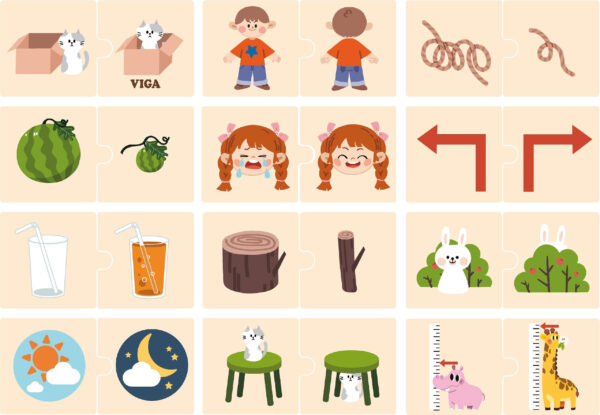 VIGA Drewniana Układanka Puzzle Przeciwieństwa - 016