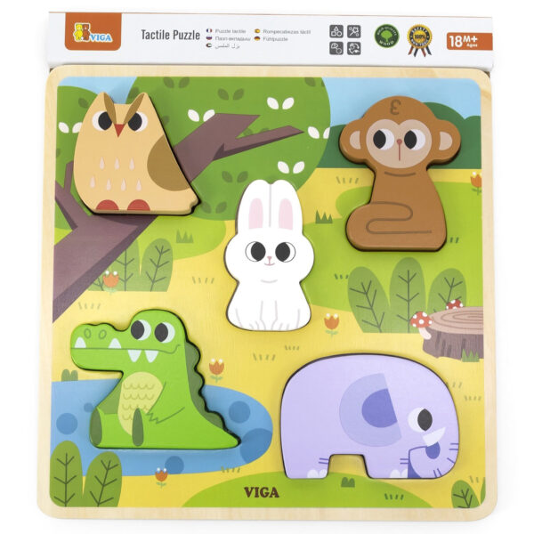 VIGA Drewniana Układanka Puzzle Zwierzątka Las do Dopasowania - 004