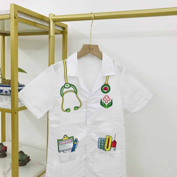 WOOPIE Strój Fartuch Lekarza Doktora Ubranko dla Dzieci do ok. 120 cm - 016