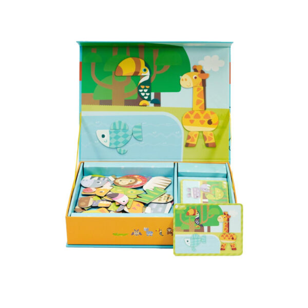 CLASSIC WORLD Układanka Magnetyczna Zwierzęta Tablica Klocki Puzzle Pamięć 60 el. - 003