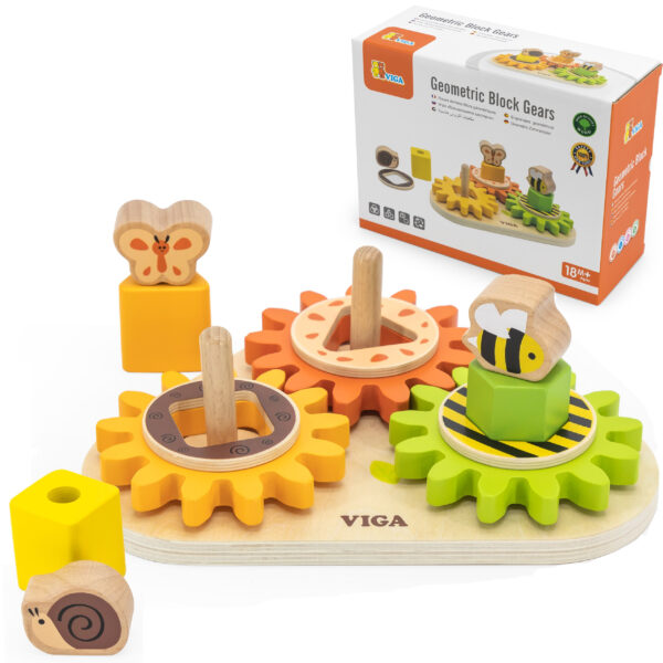 VIGA Drewniany Sorter Koła Zębate "Kształty i Mechanizmy" - 001 VIGA Drewniany Sorter Koła Zębate "Kształty i Mechanizmy" - 001