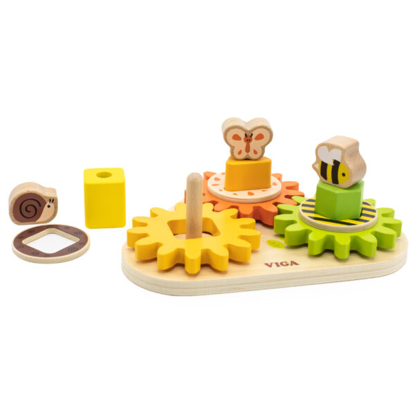 VIGA Drewniany Sorter Koła Zębate "Kształty i Mechanizmy" - 008