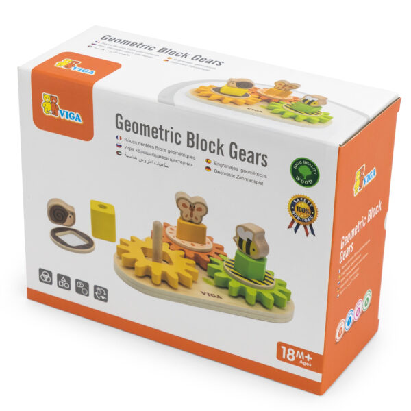VIGA Drewniany Sorter Koła Zębate "Kształty i Mechanizmy" - 012