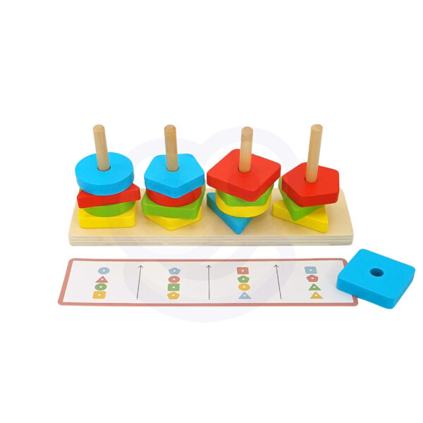 Układanka Montessori drewniana zwierzątka 27 el. FSC 12m+ - WOOPIE GREEN - 013