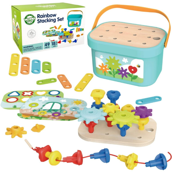 Zabawka 12w1 drewniana box Montessori motoryczny FSC 18m+ - WOOPIE GREEN - 001 Zabawka 12w1 drewniana box Montessori motoryczny FSC 18m+ - WOOPIE GREEN - 001