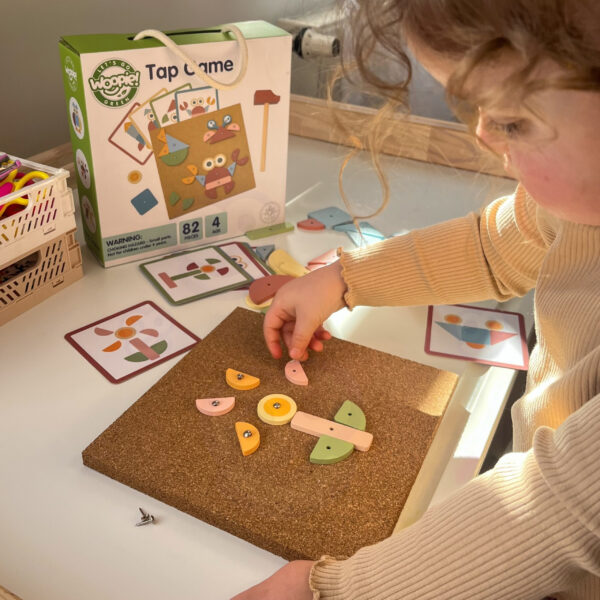 Przybijanka Montessori drewniana młotek 20 wzorów 82 el. 4+ - WOOPIE GREEN - 002