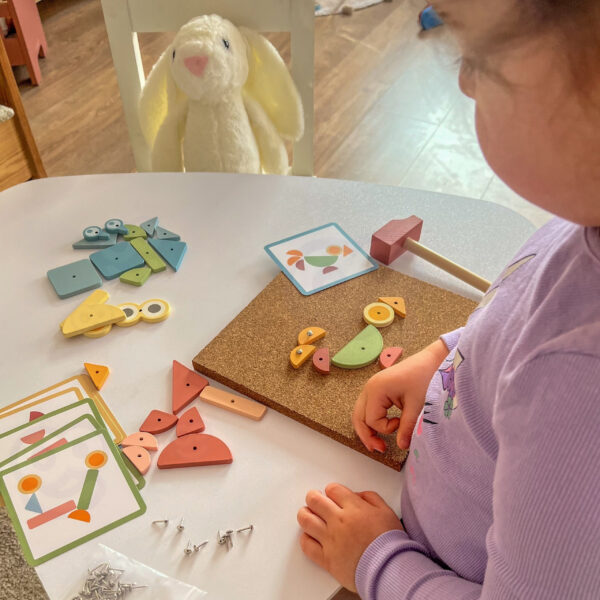 Przybijanka Montessori drewniana młotek 20 wzorów 82 el. 4+ - WOOPIE GREEN - 005