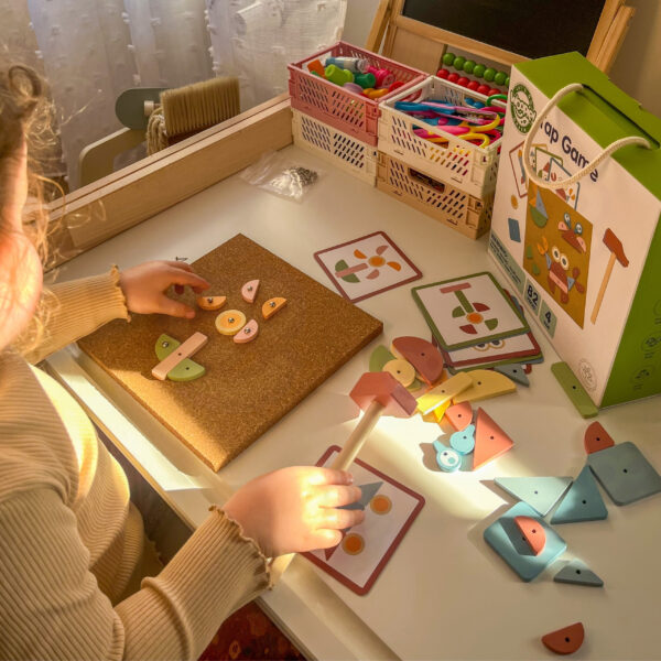 Przybijanka Montessori drewniana młotek 20 wzorów 82 el. 4+ - WOOPIE GREEN - 006