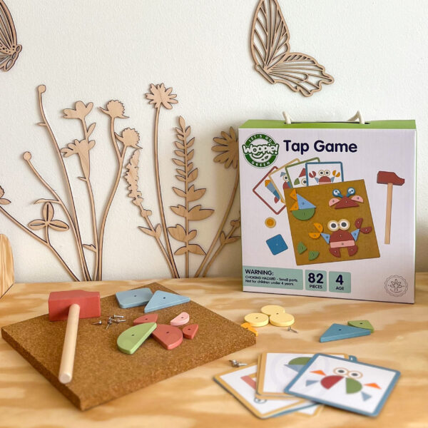 Przybijanka Montessori drewniana młotek 20 wzorów 82 el. 4+ - WOOPIE GREEN - 007