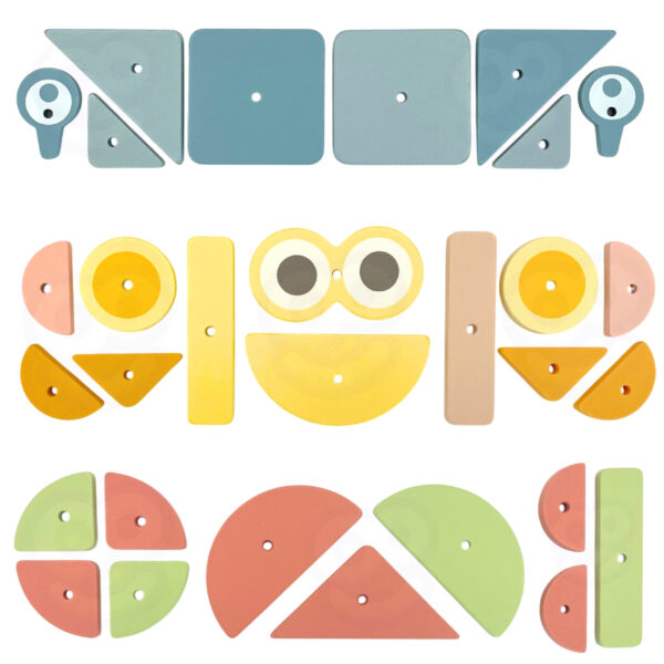 Przybijanka Montessori drewniana młotek 20 wzorów 82 el. 4+ - WOOPIE GREEN - 009