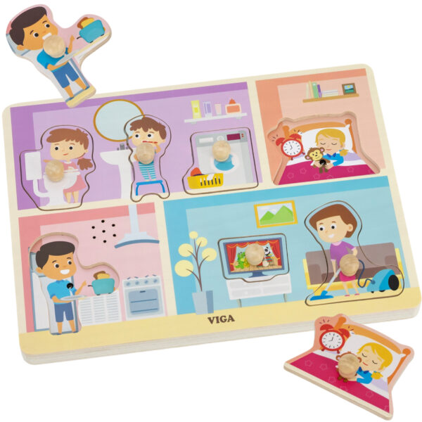 VIGA Puzzle Dźwiękowe Dopasuj Codzienne Aktywności - 001