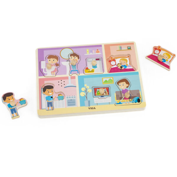VIGA Puzzle Dźwiękowe Dopasuj Codzienne Aktywności - 002