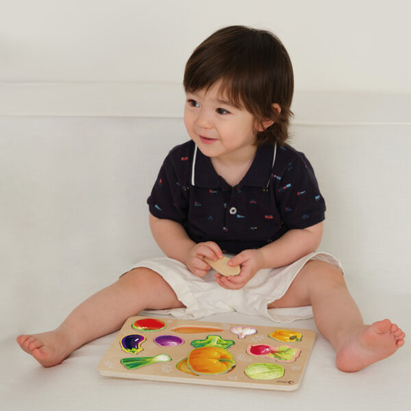 CLASSIC WORLD Drewniana Układanka Montessori Warzyw - 002