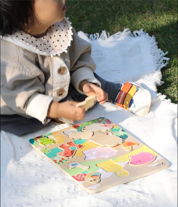 CLASSIC WORLD Drewniana Układanka Dopasuj Zwierzęta Farma - 003