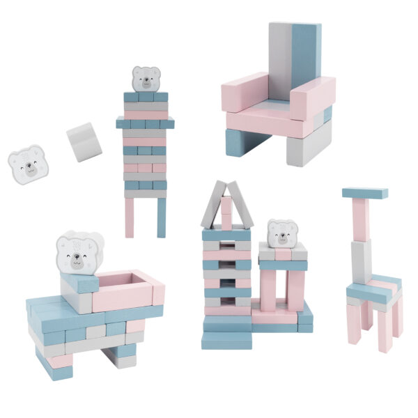 VIGA PolarB Drewniana Gra Wieża Układanka Pastelowa - 003