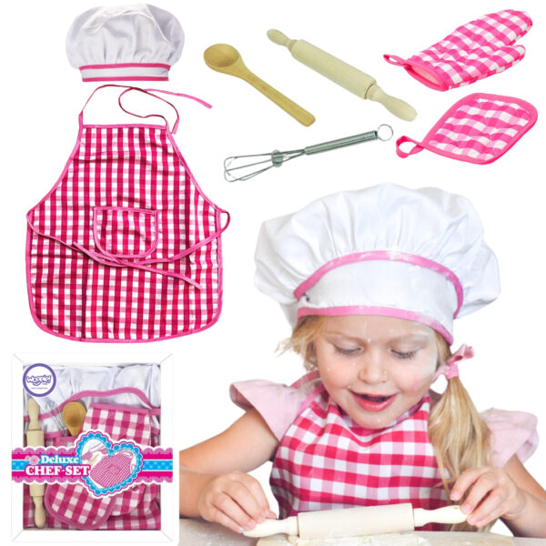 WOOPIE Zestaw Małego Kucharza Strój Kucharski Akcesoria Kuchenne 7 el. - 001