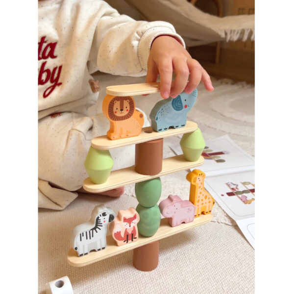 Zabawka Montessori drewniana zwierzątka balansujące FSC 18m+ - WOOPIE GREEN - 003