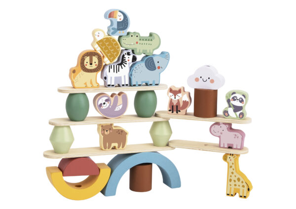 Zabawka Montessori drewniana zwierzątka balansujące FSC 18m+ - WOOPIE GREEN - 009
