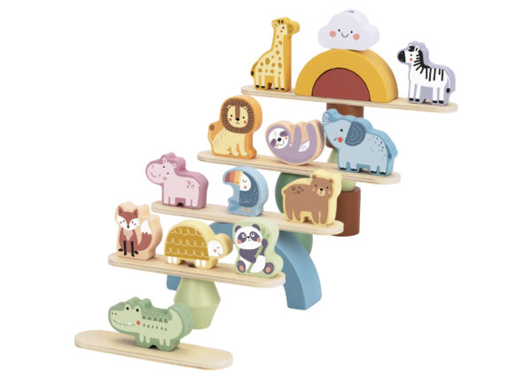 Zabawka Montessori drewniana zwierzątka balansujące FSC 18m+ - WOOPIE GREEN - 013