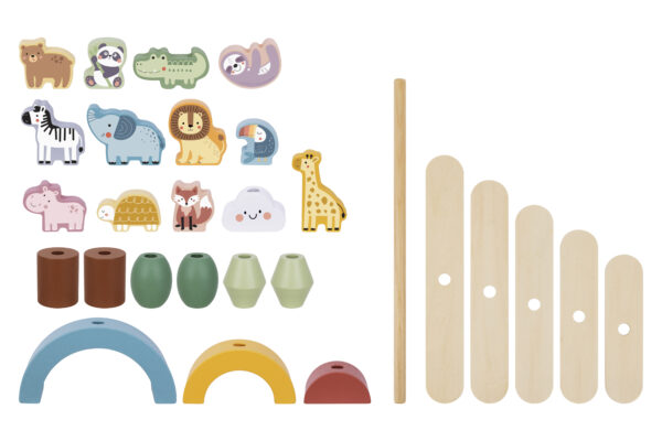 Zabawka Montessori drewniana zwierzątka balansujące FSC 18m+ - WOOPIE GREEN - 014