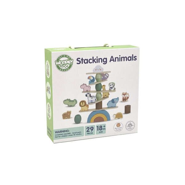 Zabawka Montessori drewniana zwierzątka balansujące FSC 18m+ - WOOPIE GREEN - 015