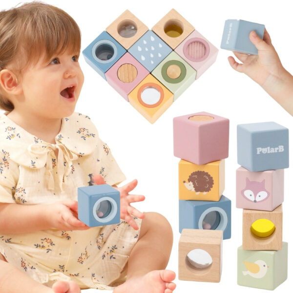 VIGA Drewniane Klocki Sensoryczne PolarB - 001