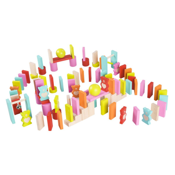 CLASSIC WORLD Drewniane Domino dla Dzieci Misie 105 el. - 005