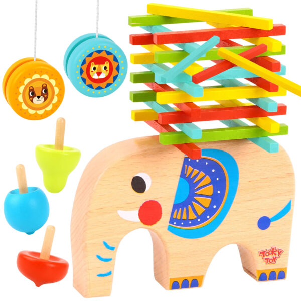 TOOKY TOY Zestaw Gier Zręcznościowych Bierki Bączek JoJo Słonik 46 el. - 001 TOOKY TOY Zestaw Gier Zręcznościowych Bierki Bączek JoJo Słonik 46 el. - 001