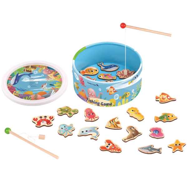 Zestaw 2w1 Piramidka Przebijanka Pingwinek Drewno - VIGA - 007