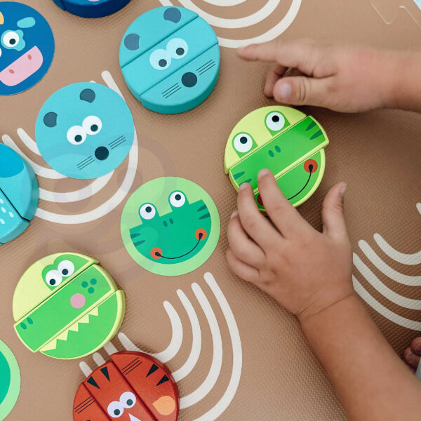 Gra zręcznościowa drewniana wieża 45 klocków zwierzęta - Tooky Toy - 005