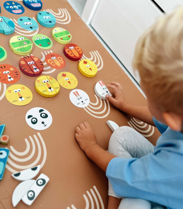 Gra zręcznościowa drewniana wieża 45 klocków zwierzęta - Tooky Toy - 015