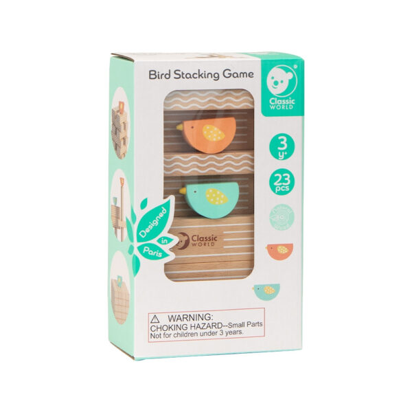 CLASSIC WORLD Gra Edukacyjna Układanie Klocków Ptaków 23 el. - 010