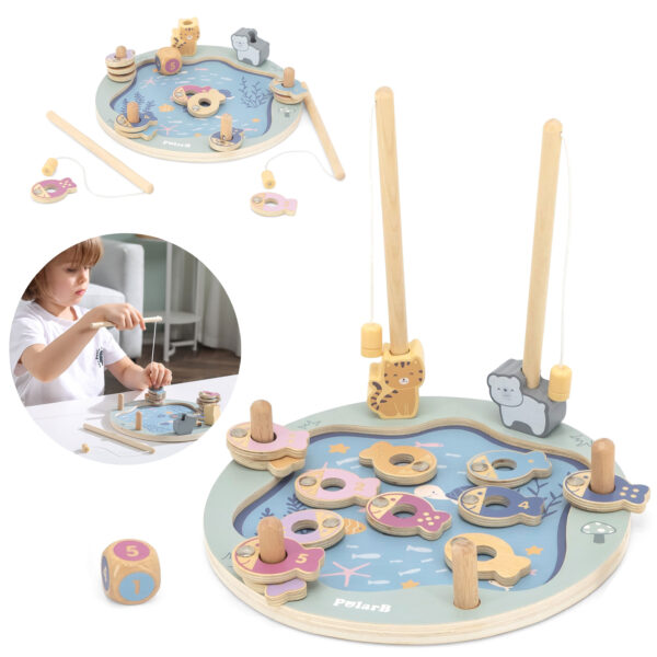 VIGA PolarB Drewniana Gra Łowienie Rybek - 001